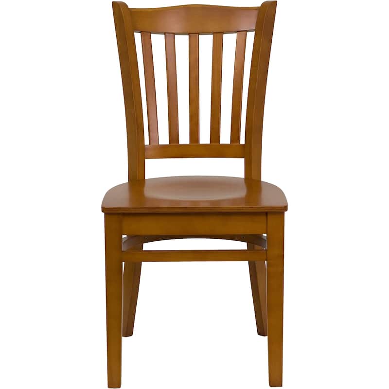 2Pk Vertical Slat Back Wood Restaurant Chair - Hospitality Seating
