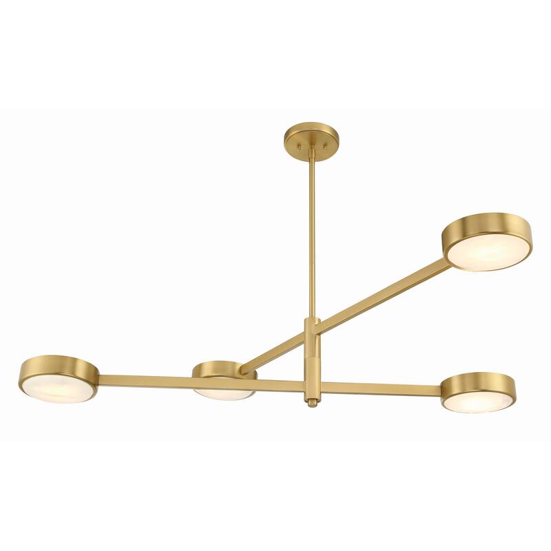 Orson 4 Light Modern Gold Chandelier - 54"W x 9"H x 7"D