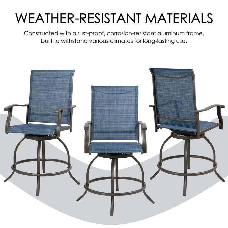 Kozyard Isabella High Swivel Bar Stools/Chair Set