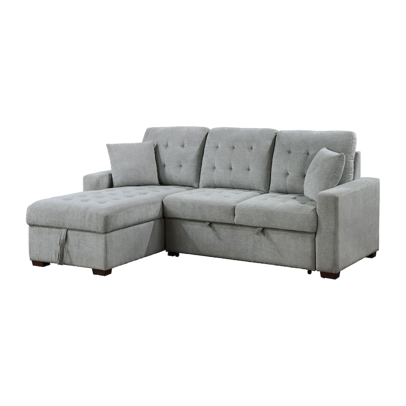 Almeria 2-Piece Sectional Sofa with Pull-out Bed and Left Chaise - Gray