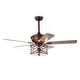 preview thumbnail 3 of 11, Dillon 52 Inch Imitation Wood Finish Clear Glass Ceiling Fan with Remote