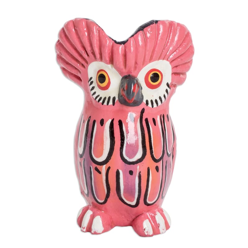 Novica Handmade Sweet Tecolote Ceramic Figurine