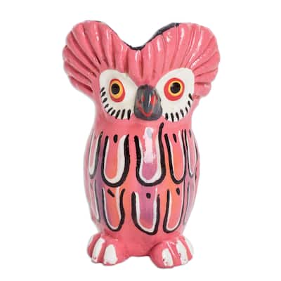 Novica Handmade Sweet Tecolote Ceramic Figurine