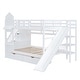 preview thumbnail 42 of 130, Roomfitters Full Over Full Castle Bunk Bed with Slide, Built-in Storage Drawers and Shelves, Sturdy and Fun Loft Design