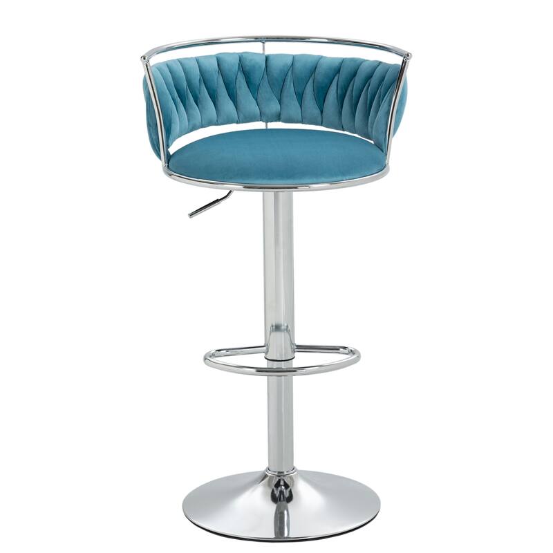 Modern Velvet 26" Adjustable Swivel Bar Stools (Set of 4)