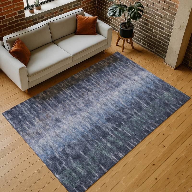Machine Washable Indoor/ Outdoor Contemporary Ombre Chantille Rug
