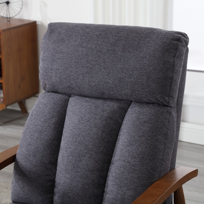 PU Leather Recliner Chair,Living Room Solid Wood Accent Chair