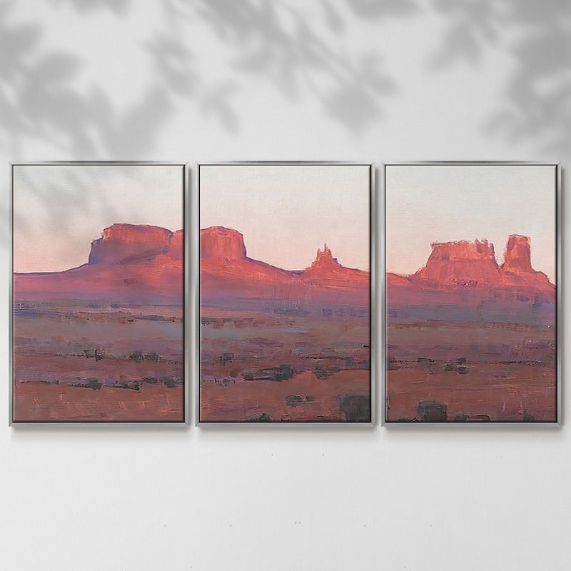 Red Rocks at Dusk II - Multi Piece Framed Canvas