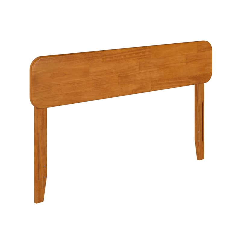 Full Solid Wood Headboard in Light Toffee with Classic Low Profile Panel Design and Durable Build