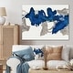 preview thumbnail 1 of 5, Designart "Gouache Sapphire on Gray" Modern Canvas Wall Art - Blue