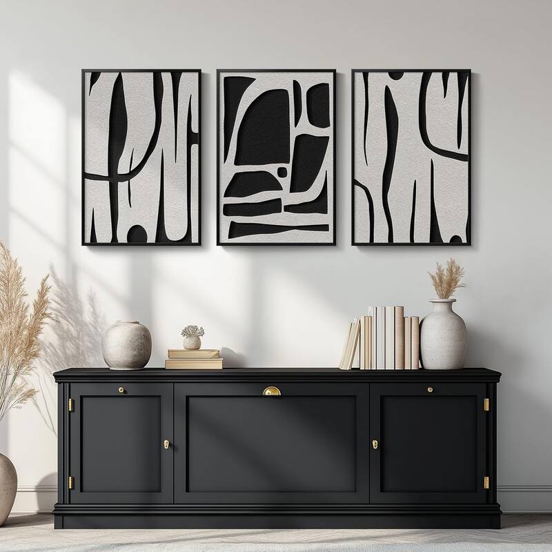 Modern Minimalist Line Canvas Art Work Prints Black Painting Wall Art