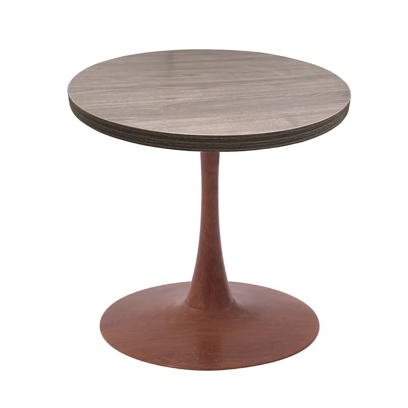 Bristol 27" Round Dining Table with MDF Top and Cherry Steel Pedestal Base for Modern Kitchen and Dining Room - Dark Walnut