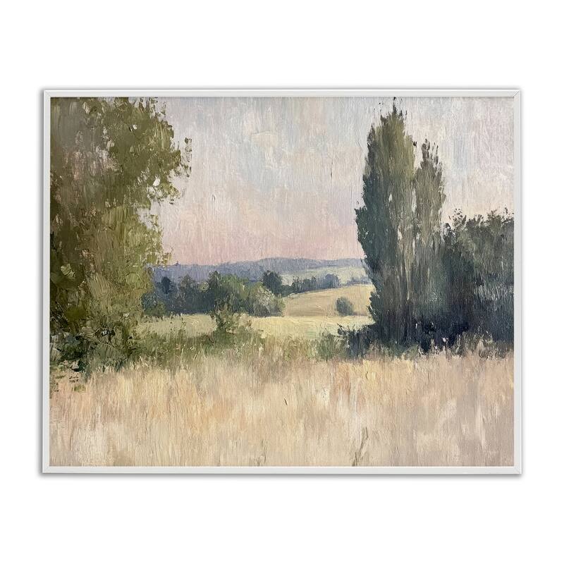 Stupell Tranquil Abstract Countryside Framed Giclee Art Design By Petal Prints Design - 14 x 11 - White