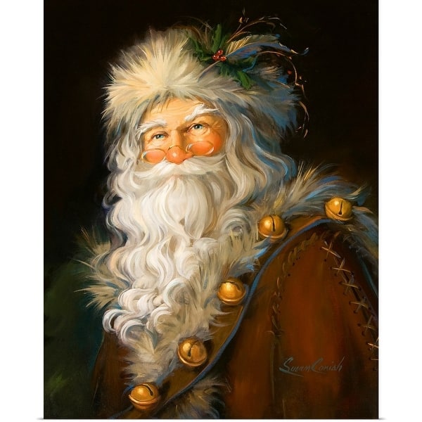 slide 2 of 28, "Father Christmas" Traditional Santa Winter Holiday Poster Print