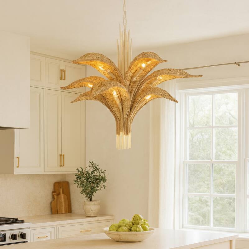 Varaluz Century Palm 9-Light 3-Tier Chandelier - Country White