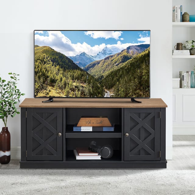 54" Faux Raw Wood TV Stand for 60" TVs - 54" in Width
