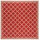 preview thumbnail 66 of 86, SAFAVIEH Beach House Mima Indoor/ Outdoor Waterproof Patio Backyard Rug 4' x 4' Square - Red/Creme