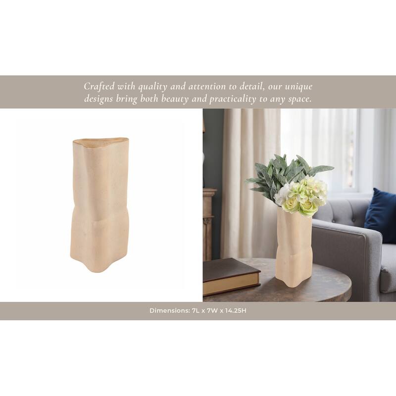 Earthenware Ceramic Vase with Organic Design and Textured Finish