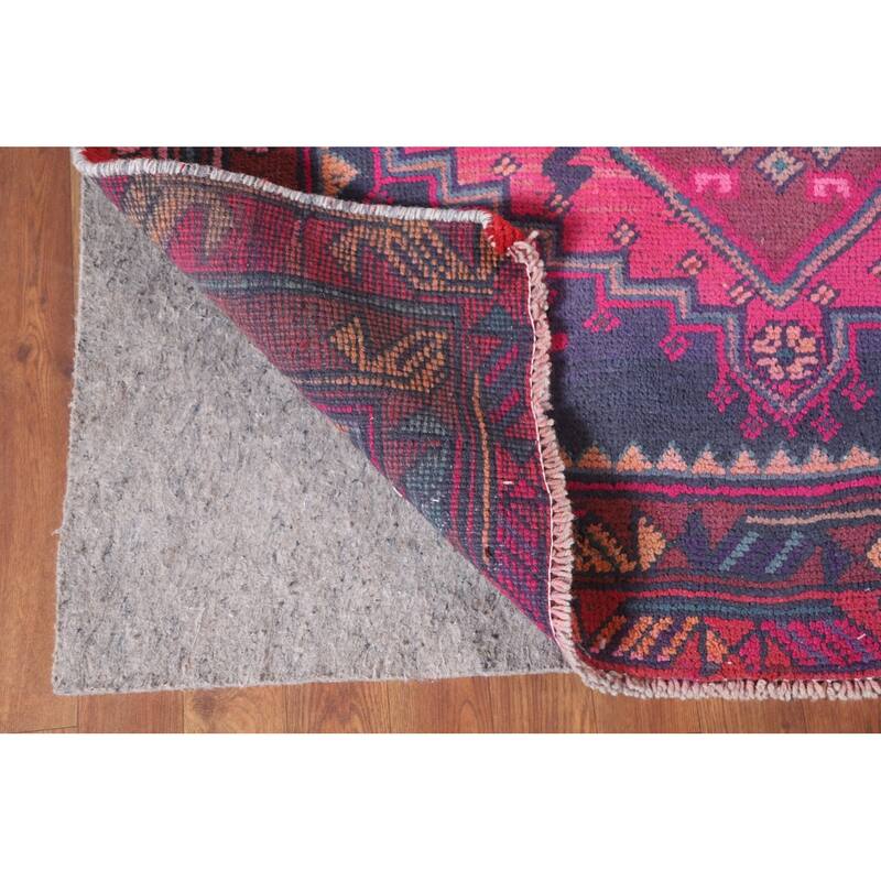 Hand Knotted Oriental 100% Wool Carpet Traditional Tribal Navy Blue & Blues Ardebil Runner Rug - 11' 10'' X 4' 1''