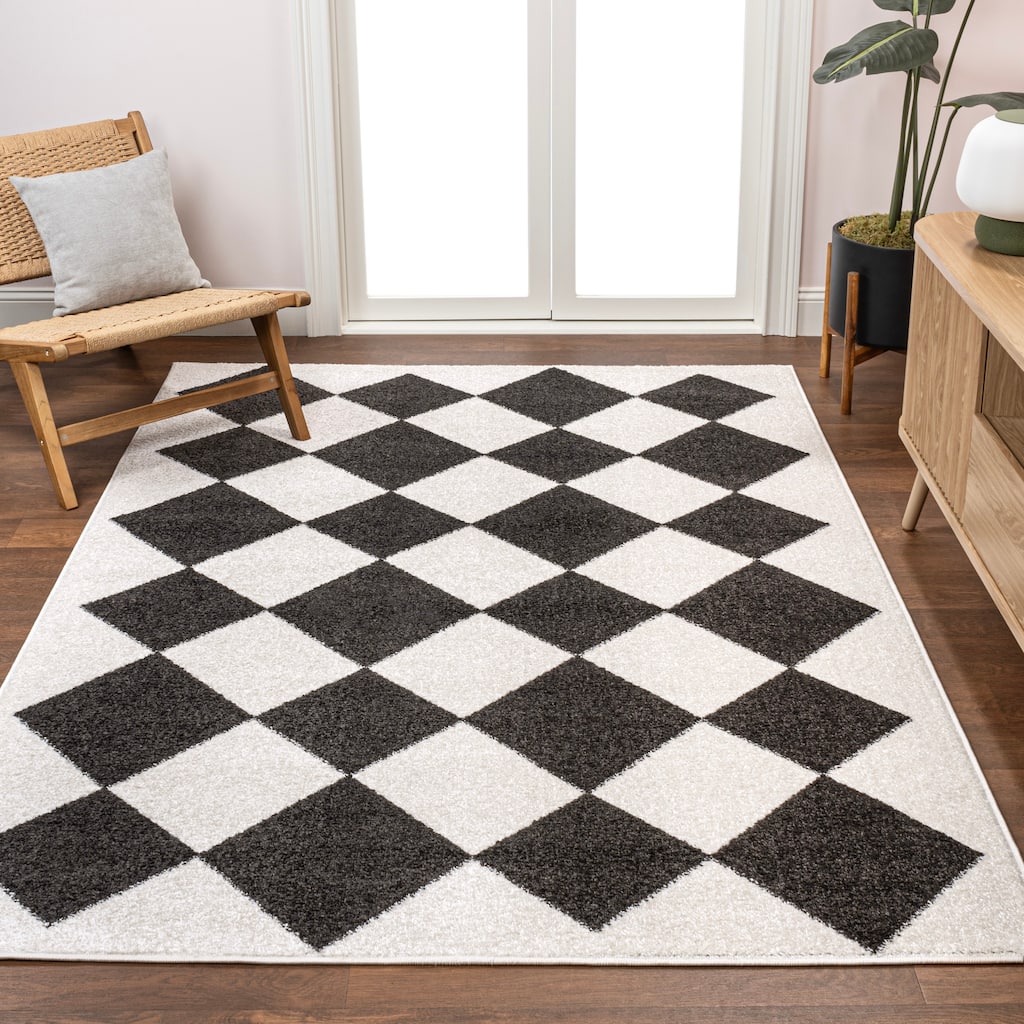 JONATHAN Y Porter Classic Geometric Diamond Pattern Rug