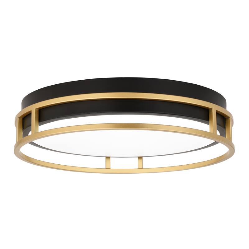 VAXCEL Northgate Integrated LED Matte Black and Satin Gold Contemporary Flush Mount Ceiling Light Fixture
