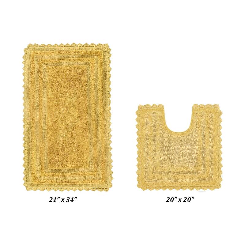 Better Trends Bath Rugs Set 100% Cotton Soft & Water Absorbent Tufted Bathroom Rug for Shower, Sink Bath Mats Lilly Crochet