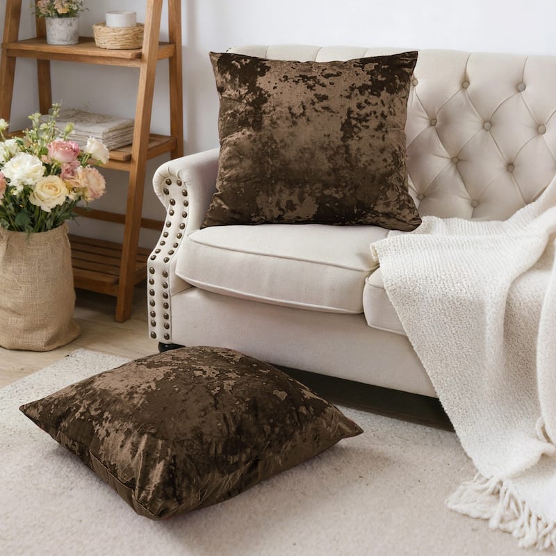 Rancho Crushed Velvet Throw Pillow Cover Set, NO INSERT