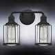 preview thumbnail 4 of 5, Luxury Industrial Chic Bath Vanity Light, 12"H x 14.5"W, with Urban Loft Style, Natural Black, by Urban Ambiance