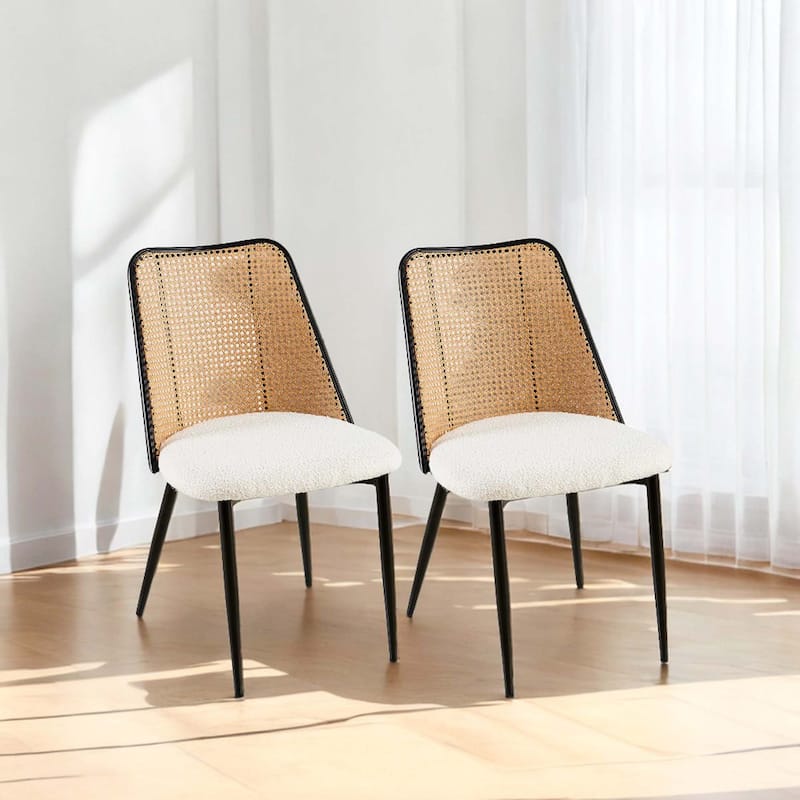 Rattan Dining Chairs Boucle Chairs