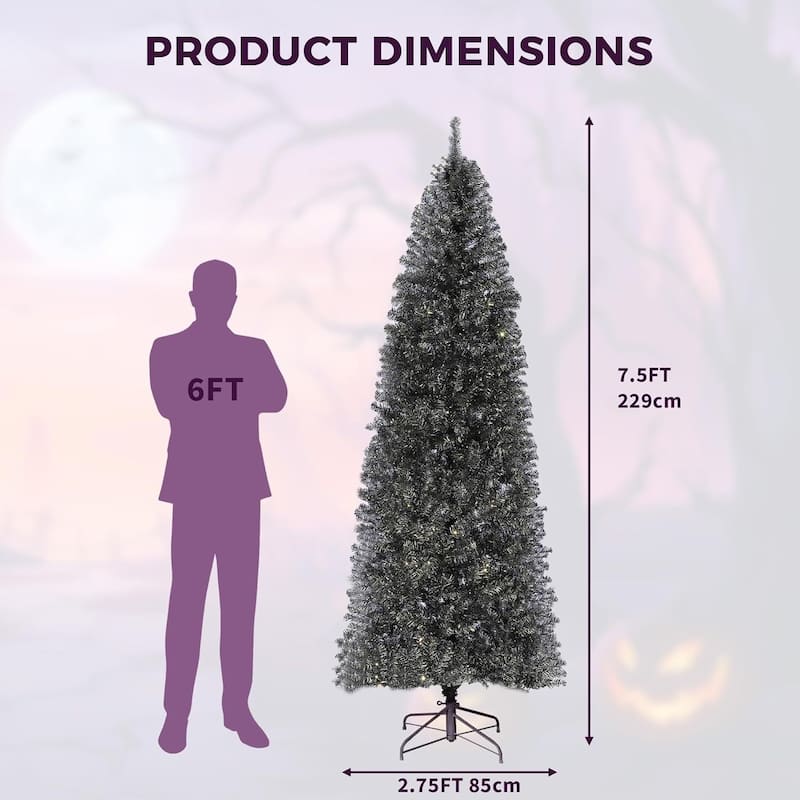 Black Artificial Christmas Tree for Home, Office Decoration - N/A