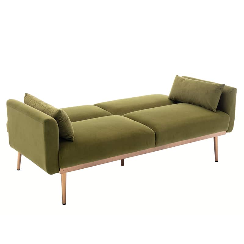 Velvet Upholstered Convertible Loveseats Sleeper Sofa