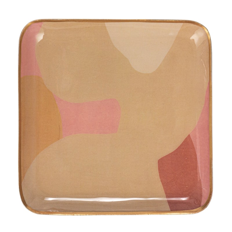Abstract Enameled Metal Trays
