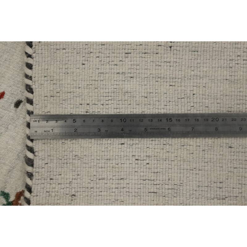 Hand Knotted Oriental 100% Wool Carpet Tribal Animal Pictorial Beige & Ivories Gabbeh Area Rug - 9' 8'' X 10' 4''