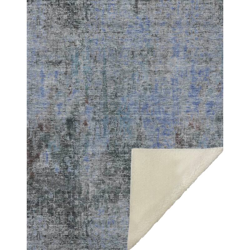Premium Machine Washable Modern Abstract Sherpa Throw Blanket