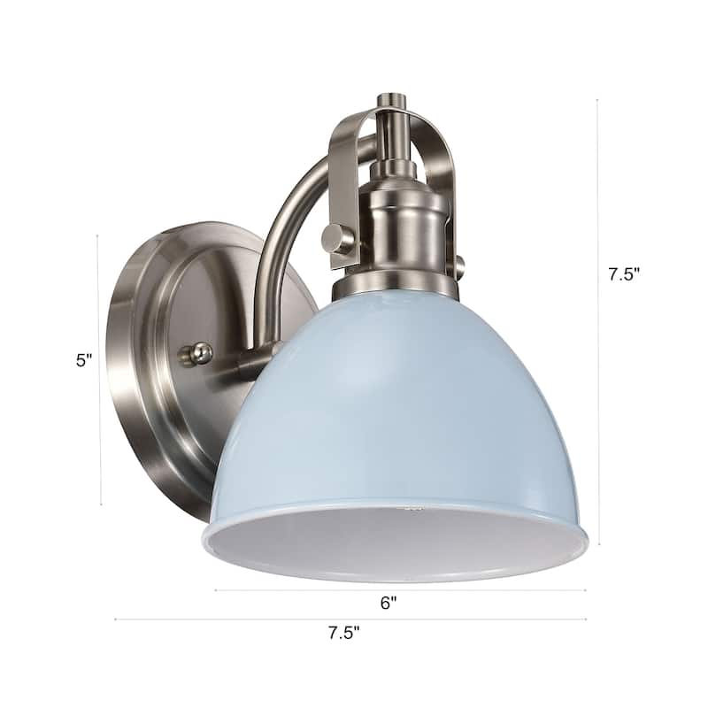 1-Light Industrial Wall Light Bath Sconce with Shad - 7.5"x7.5"x6"