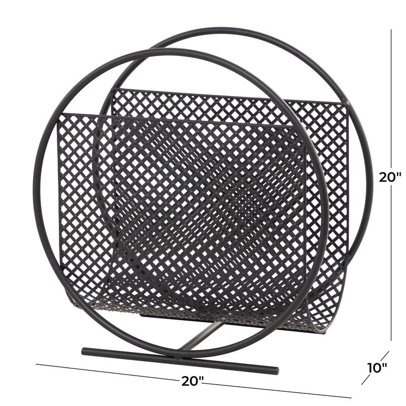 Black Metal Single Slot Magazine Holder with Black Stand - 20 x 10 x 20