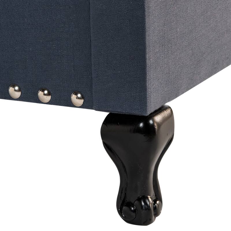 SAFAVIEH Kathie Upholstered Tufted Rolled Back Bed
