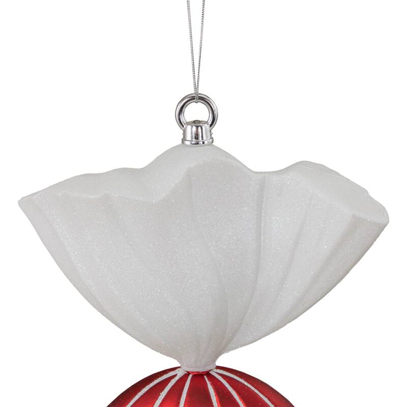 18" Red Wrapped Candy with Iridescent Glitter Shatterproof Commercial Christmas Ornament