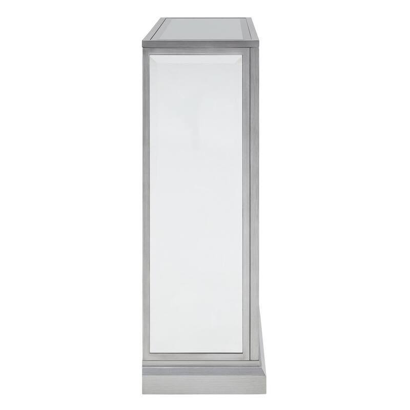 SEI Furniture Tranton Contemporary Color Changing Electric Fireplace with a Mirrored and Faux Marble Mantel