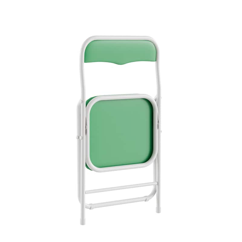 VECELO 5 Pcs Kids Folding Activity Table and Chairs Set, Portable, with Ultra Soft PU Padded Cushion, Matte Black