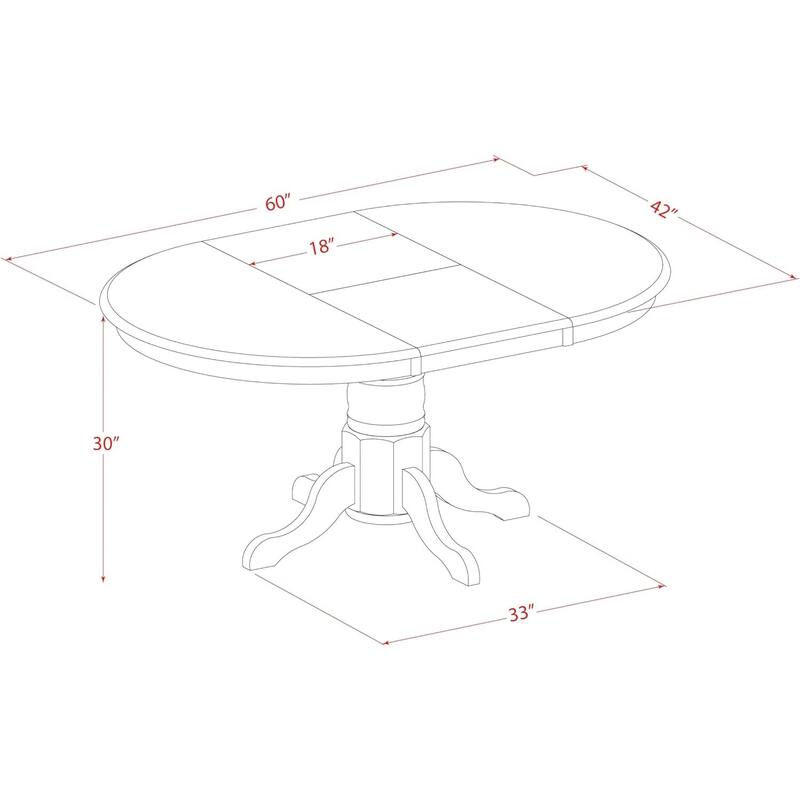 Oval Dining Room Set - 7 Piece Table & Chair Set, Linen White & Willow Green