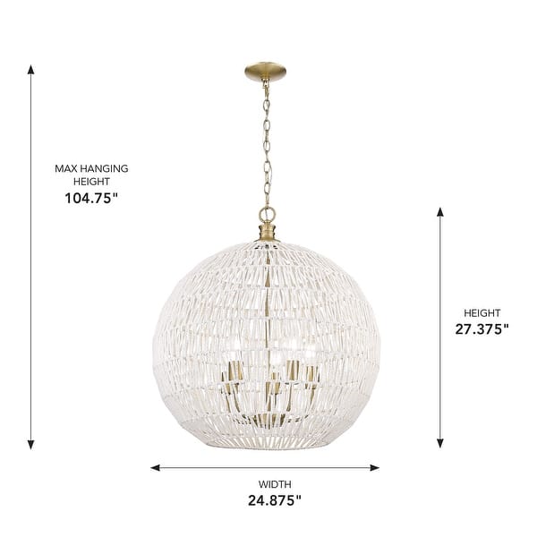 dimension image slide 3 of 4, Golden Lighting Florence 5-light Pendant in Matte Black