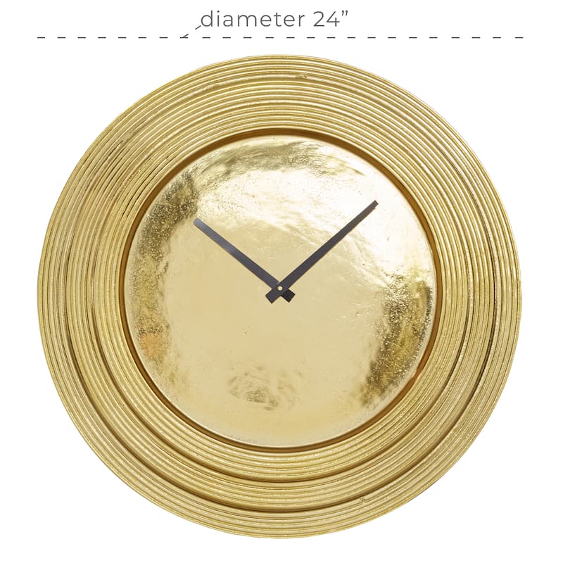 aluminum Glam Wall Clock No Theme 24 x 24 x 2 - 24 x 2 x 24Round