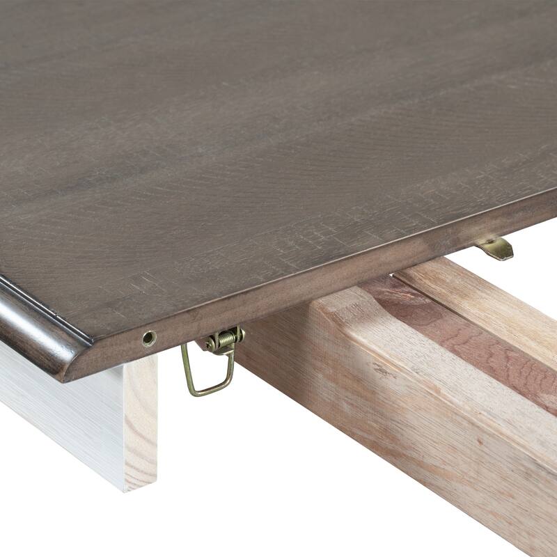 Retro Style 7-Piece Dining Table Set with Extendable Table and 6 Upholstered Chairs