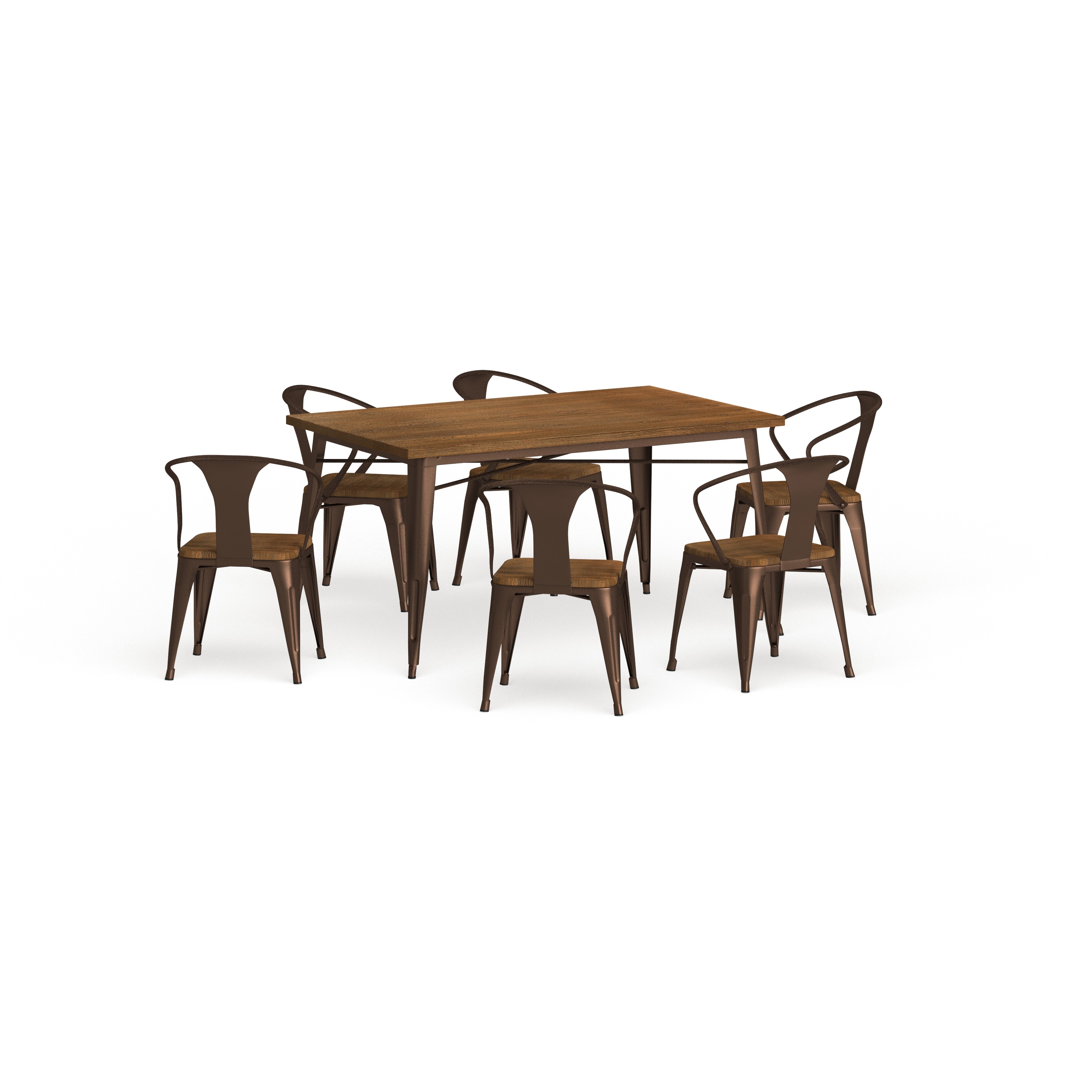 Furniture Of America Tripton Industrial Natural Elm 7 Piece Dining Set Overstock 9992121