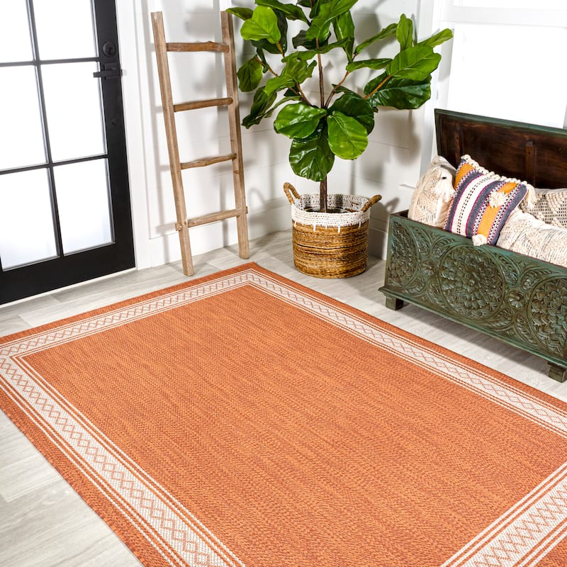 JONATHAN Y Havana Classic Diamond Border Indoor/Outdoor Area Rug