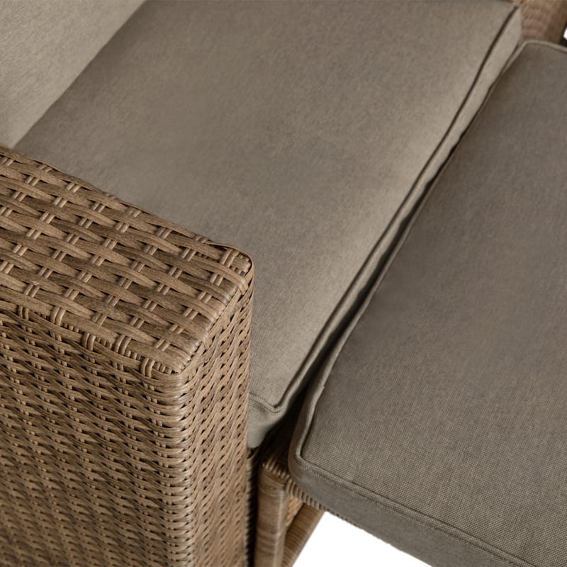 Indoor/Outdoor Modular Loveseat Sofa Set with Table and Ottomans - 24.75"D x 25"W x 30.25"H