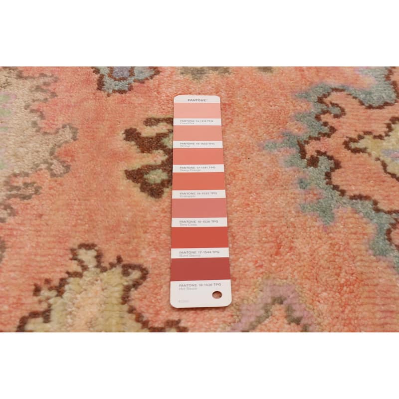 ECARPETGALLERY Hand-knotted Modern Oushak Coral Wool Rug - 2'5 x 7'11