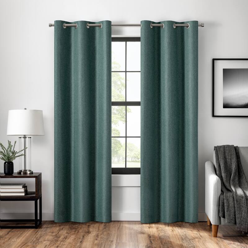 Eclipse Welwick Magnitech 100% Blackout Curtain, Grommet Window Curtain Panel, Seamless Magnetic Closure (1 Panel) - 40x63 - Teal