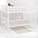 preview thumbnail 28 of 30, Full Over Full Bunk Bed with Convertible Design, Wooden Frame with Guardrails, No Box Spring Required,Guest Room Furniture